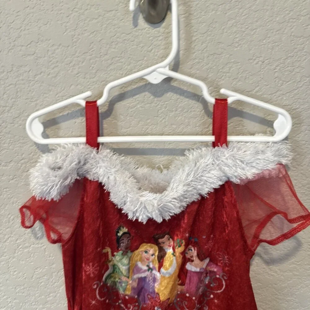 Disney Princess Girl's Satinet and Tulle Christmas Holiday Nightgown Gown Size 8